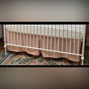 Restoration Hardware Petal Pink Velvet Crib Skirt